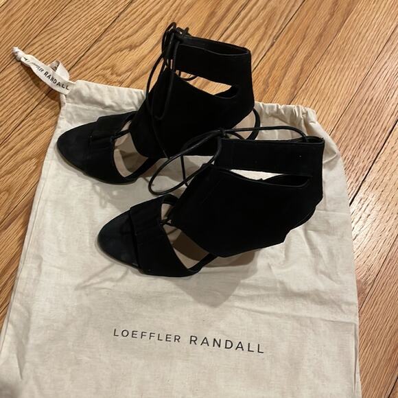 Loeffler Randall Scarlet black suede heels size 5B - Picture 7 of 11